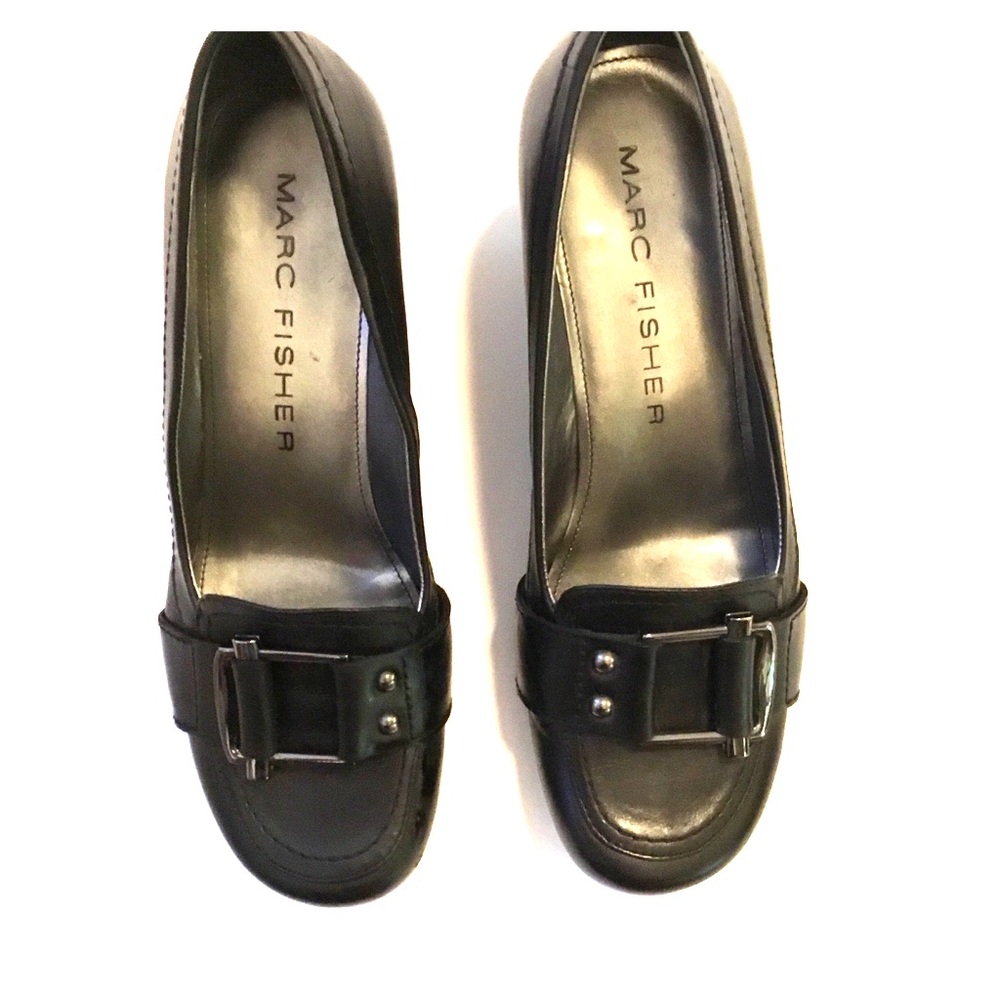 Marc Fisher black wedge shoes